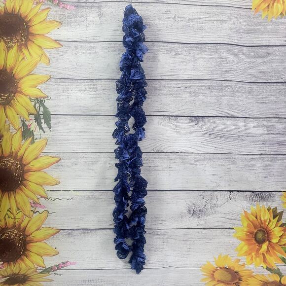 Handmade‎ Two-Tone Blue Crochet Scarf - Picture 2 of 6